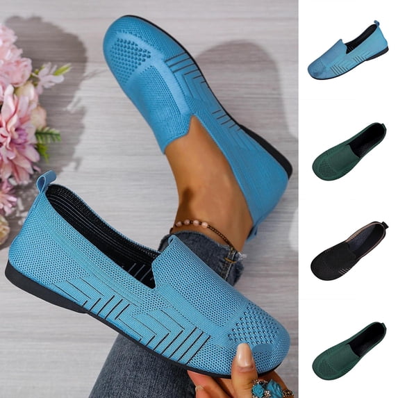 Rvasteizo Womens Breathable Mesh Pull-On Shoes Lightweight Flat Summer