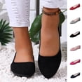 thumbnail image 1 of Rvasteizo Womens Closed Toe Closed Heel Shoes Solid Pull-On Lazy Flat Summer, 1 of 5