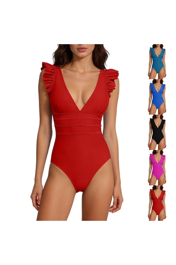Womens OnePiece Bikini Set 2025 Skirted Mesh String Swimsuit Beach