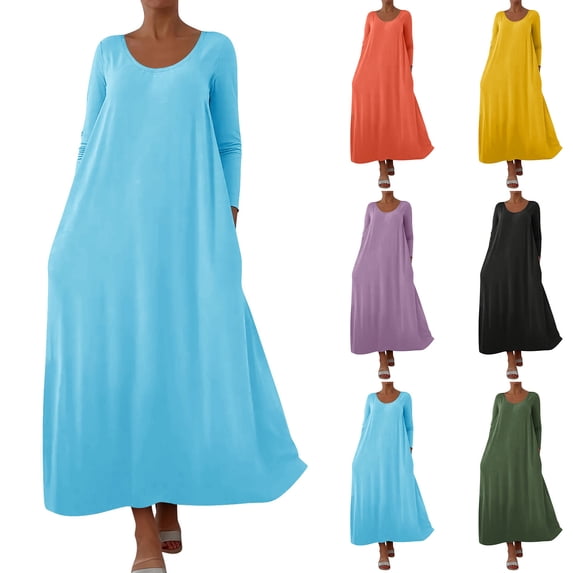 Rvasteizo Womens Short Sleeve Round Neck Dress Solid Color Linen Ruffle Sleeve Dress