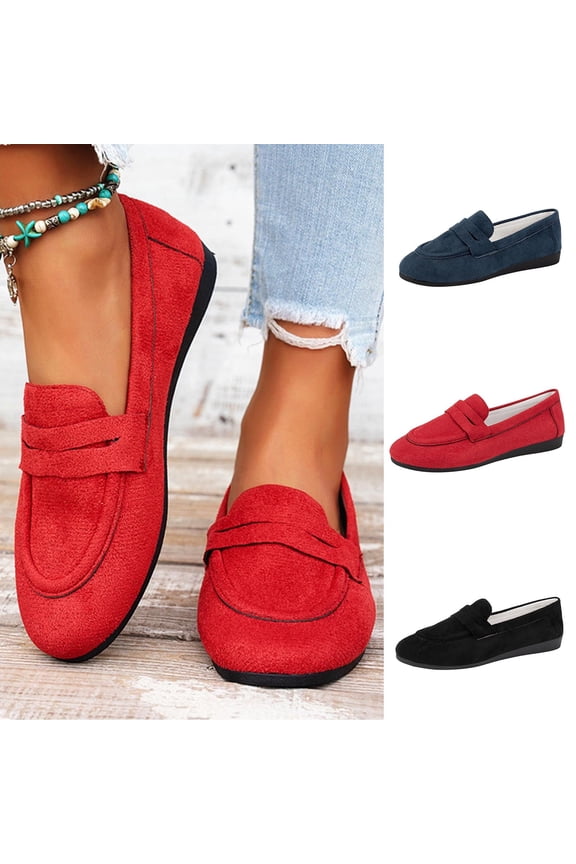 Flats for Women Solid Soft Sole Lazy Moccasin Wide Outdoor Summer Shoes Casual Slides
