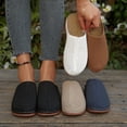 thumbnail image 1 of Rvasteizo Womens Solid Closed Toe Wedge Mule Type Shoes Pull-On Flat Summer Breathable, 1 of 5