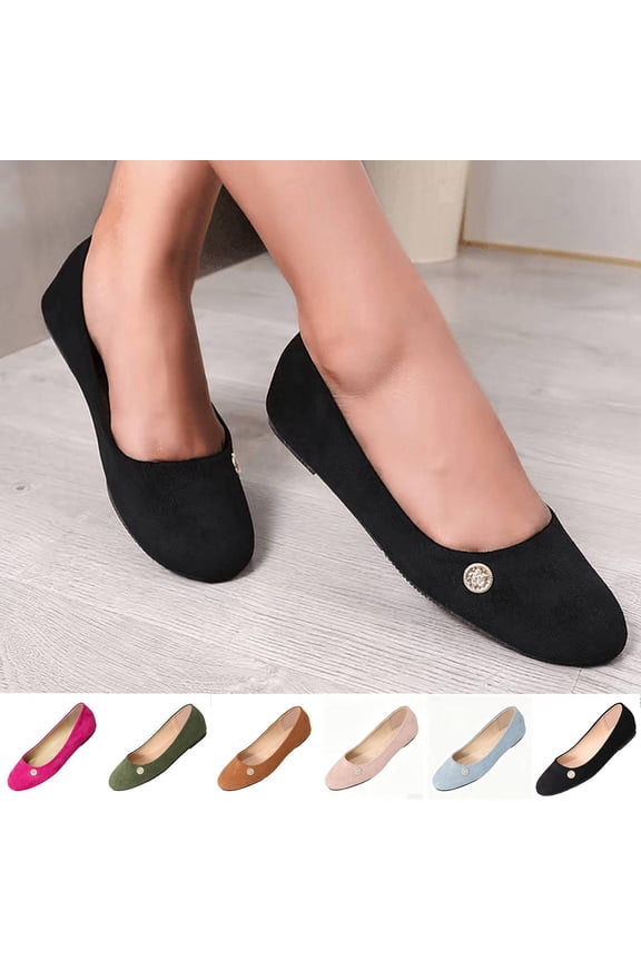Womens T Strap Shoes Round Toe Pull-On Flat Lightweight Breathable Summer