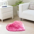 thumbnail image 1 of Rvasteizo Wool Imitation Sheepskin Rugs Faux Non Slip Bedroom Carpet Mats, Hot Pink, 1 of 2