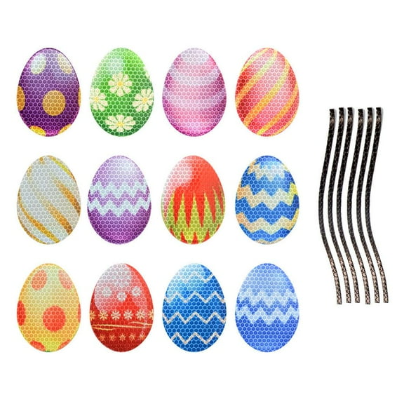 Rvaymup 1 Set Easter Reflective Magnet Car Decorations Easter Eggs Automotive Magnetic Stickers for Refrigerator