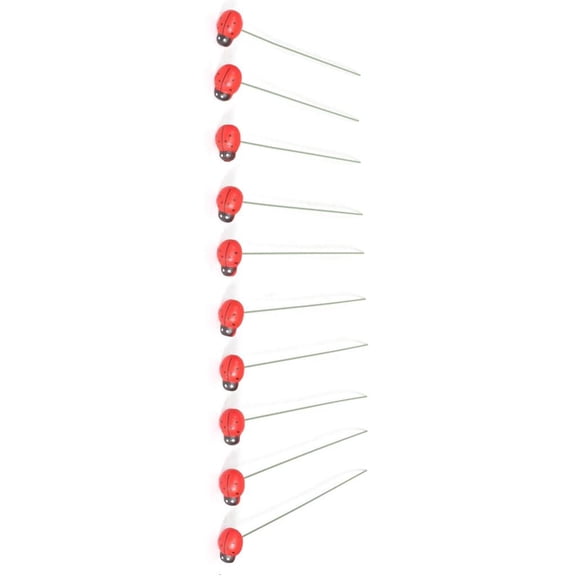 Rvaymup 10pcs Wood Ladybird Stakes Sculptures For Garden and Backyard Decorative Stake