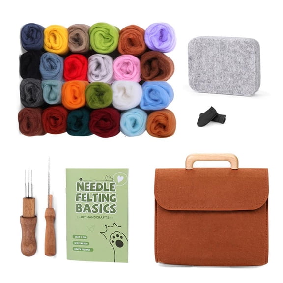Rvaymup 24 Color Needle Felting Supplies with Step by Step Instruction for Beginner