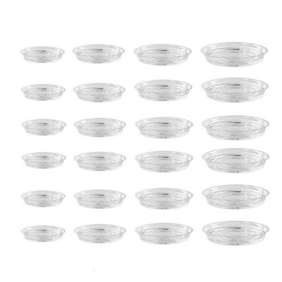 Rvaymup 24Pieces Clear Flower Pot Coasters Plastic Plant Trap For Home And Garden Use