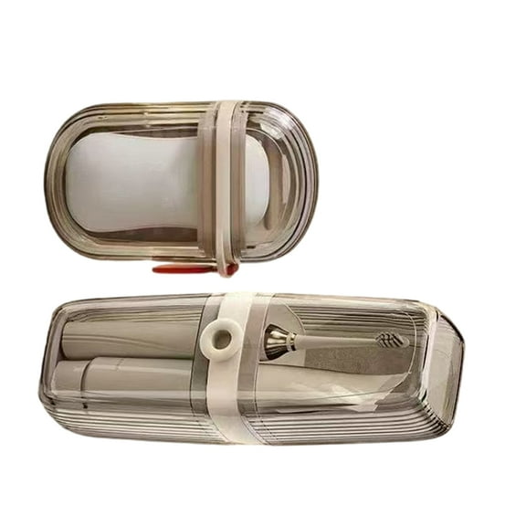 CIYISON 2Piece Travel Toothbrush Holder Cup And Soap Storage Box Set Compact Design For Camping Business Trip Bathroom Essential