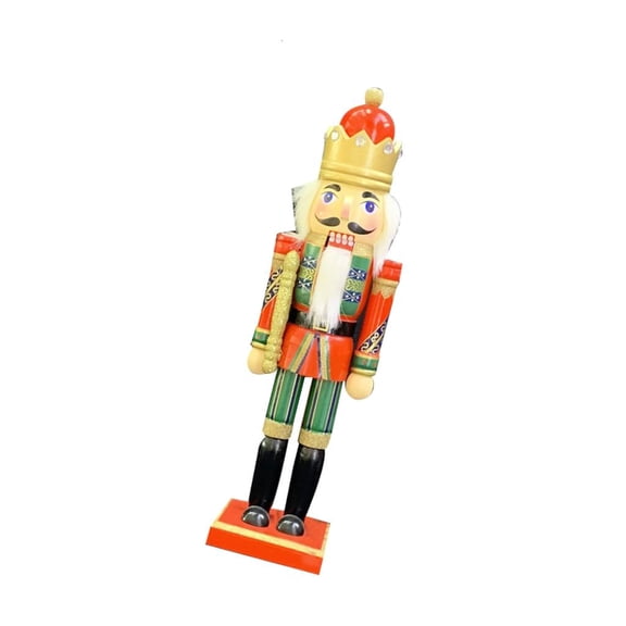 Rvaymup 35CM European Style Christmas Decorations Nutcrackers Doll Wood Walnutcrackers