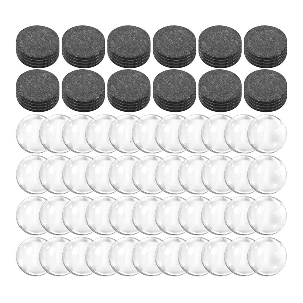 Rvaymup 48Pieces Clear Glass and Craft Magnet Set Craft Magnets with Adhesive Backing