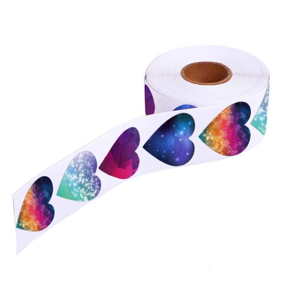 Rvaymup 500Counts Heart Shape Sticker 1Inch Adhesive Wrapping Labels for Seal Envelope Card Box Packaging Wedding Valentines