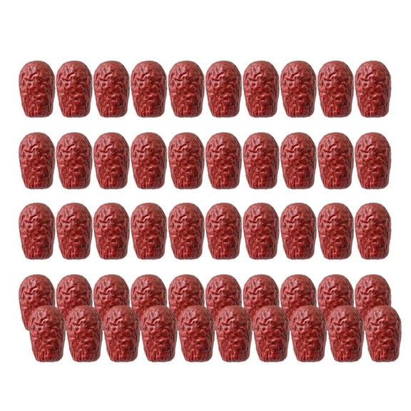 Rvaymup 50pcs Decorative Fake Jujube Plastic Dried Fruit Model for DIY Craft Projects