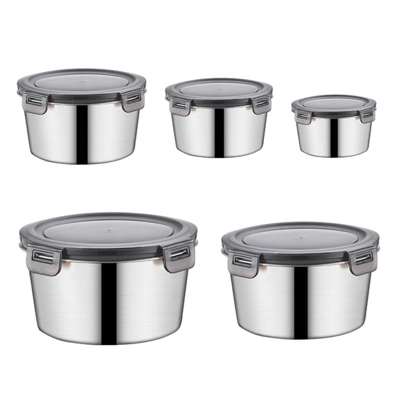 CIYISON 5pcs Leak Proof Lunch Holders Stainless Steel Container Set for Office Lunches