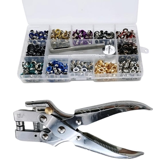 Rvaymup 700x Eyelet Set 12 Colors Eyelet Pliers Set Grommet Tool Set for Leather Fabric