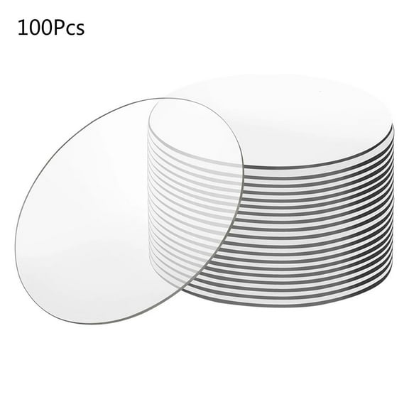 Rvaymup Clear Acrylic Round Discs 100pcs/set Handmade Pendant Charm Ornament for Wedding Christmas Party Decoration DIY Crafts Projects