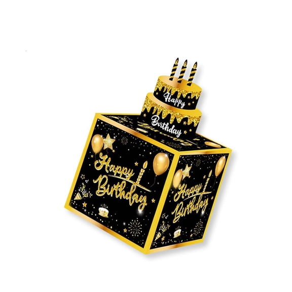 Rvaymup Creative Birthday Party Decoration Money Box with Secret Cash Compartment and Card Slot Handmade Celebration Gift Box