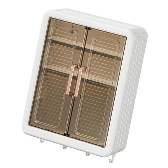 Rvaymup Dustproof Cosmetic Storage Shelf Wall Mounted Organizers With Strong Adhesive