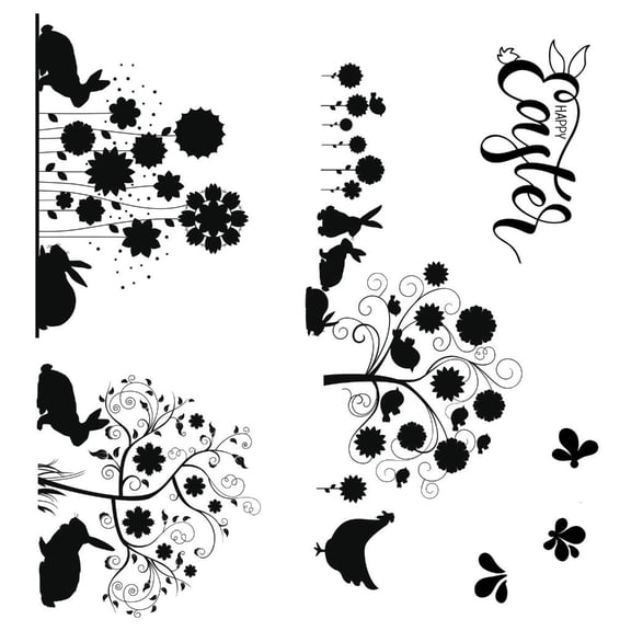 Rvaymup Easter Theme Clear Silicone Stamp for DIY Invitation Card Scrapbooking Paper