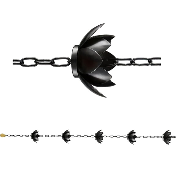 CIYISON Flower Rain Chain Flower Cups Rain Chain for Gutters Adjustable Rain Catcher Chain for Eaves Drainage Outdoor Decors