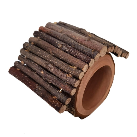 Rvaymup Hamster Climbing House Tree Trunk Shaped Tube Design Small Pets Wooden Hideout