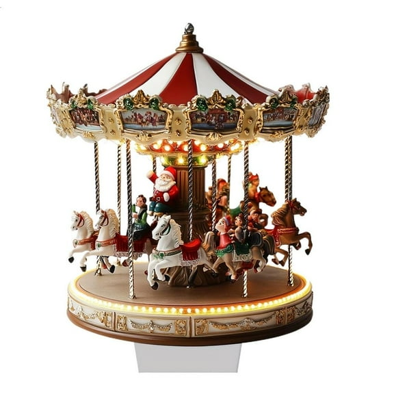 Rvaymup Indoor 2D Flat Christmas Carousels Acrylic Decoration Enhances Holiday Charm