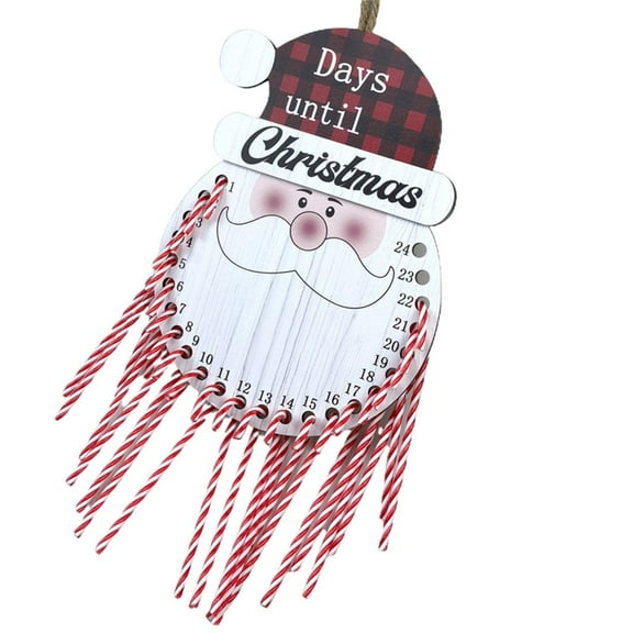 Rvaymup Kids Interactive Christmas Countdown Calendar Wood Santa Shape Desktop Decor