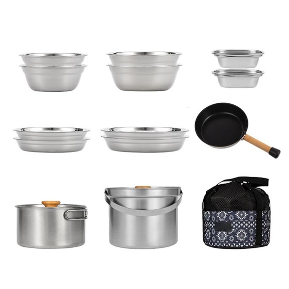 Rvaymup Picnics Cooking Set Metal Frying Pans Set Suitable for Campfires Cooking Outdoor
