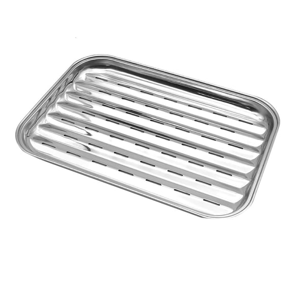Rvaymup Premium Stainless Steel Perforated Roasting Pan 0.4mm Thick Design Ensures Uniform Baking Result Indoor Outdoors Use