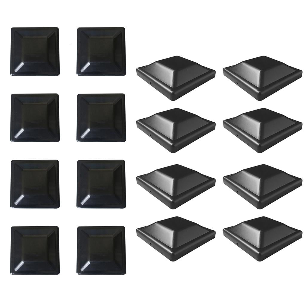 Rvaymup Set of 16 Practical Black Plastic Wood Column Caps for Exterior ...