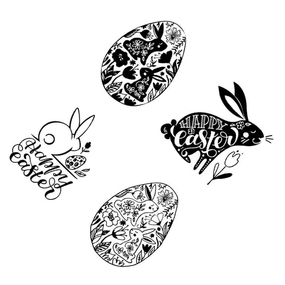 Rvaymup Silicone Clear Stamp Easter Rabbit Seal Stamp DIY Scrapbooking Craft Card Making