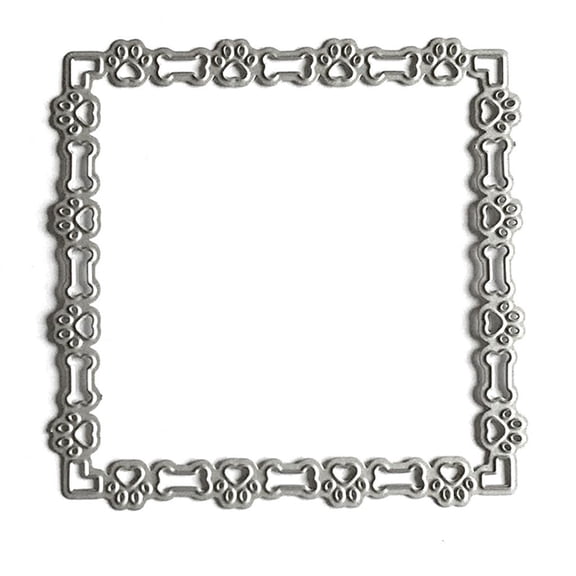 Rvaymup Square Dog Paw Bone Metal Cutting Dies Stencil Scrapbooking DIY Album Stamp Pape