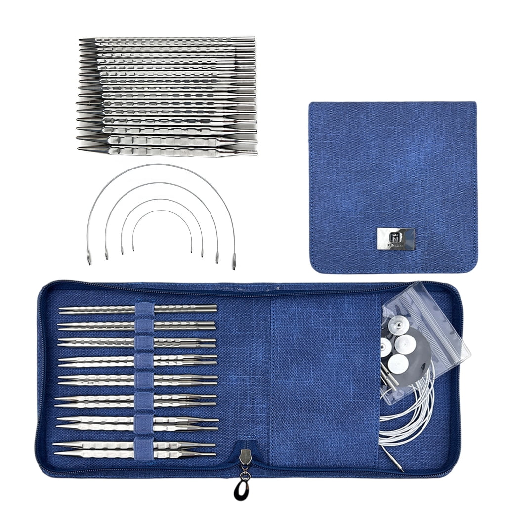 CIYISON Square Knitting Needle Size 3.5mm-8.0mm Circular Knitting Needle Set for Knitting