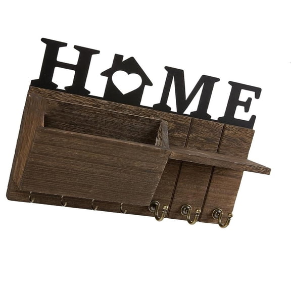 Rvaymup Wall Mount Key Rack with Mail Holder Slot and Coat Hooks Decorative Key Hanger