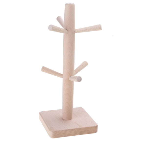 Rvaymup Wood Tree Mug Holder Tabletop Coffee Cup Rack Storage Organizer Display Stand