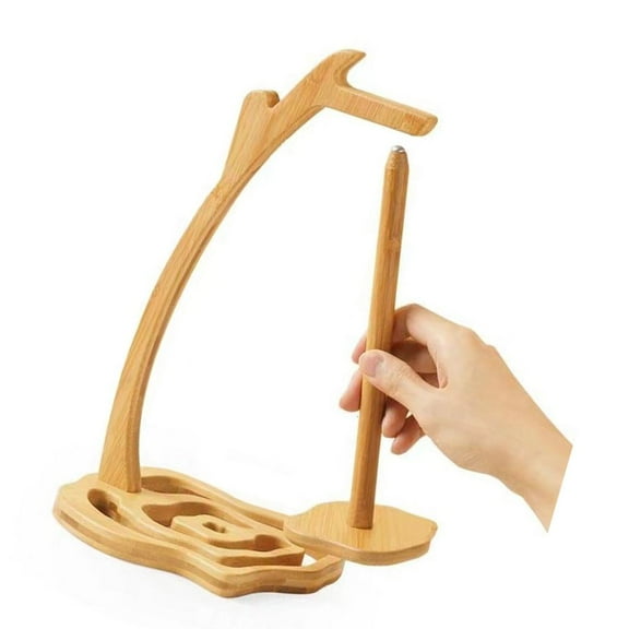 Rvaymup Wood Yarn Stand Knitting Yarn Dispenser Rotating Yarn Stand Thread Spool Rack