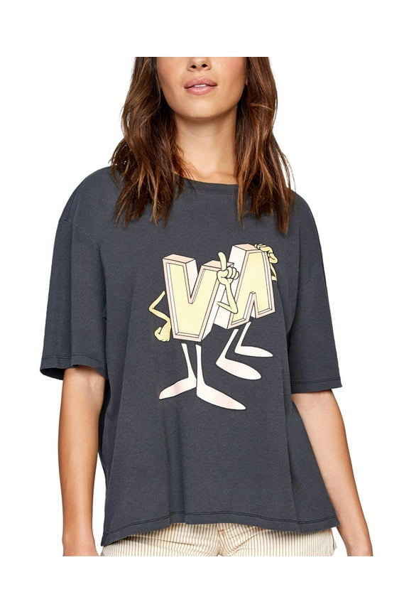 Juniors Mascot Cotton T-Shirt, Charcoal/S