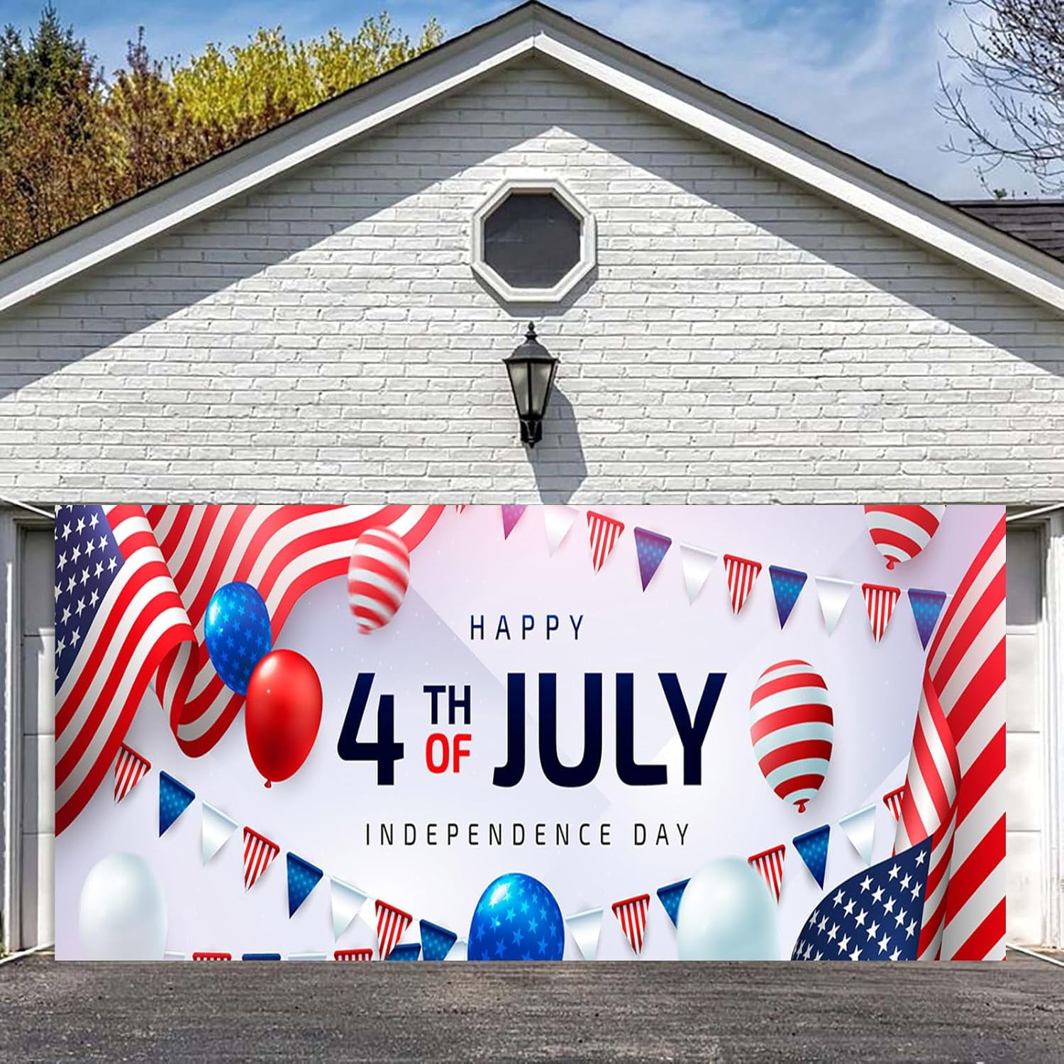 Rvikur 13 x 6 ft Patriotic Garage Door Cover, 4th of July Large Garage ...