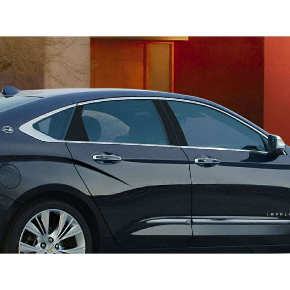 Rvinyl Pillar Post Pre Cut Window Trim Kit Matte Black Fits Chevrolet Impala 2014-2020