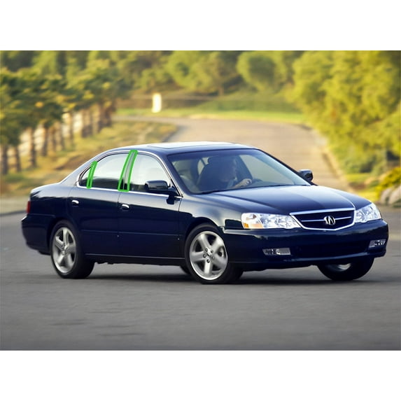 Rvinyl Pillar Post Window Trim Compatible with Acura TL 1999-2003 - Aluminum (Brushed Black)