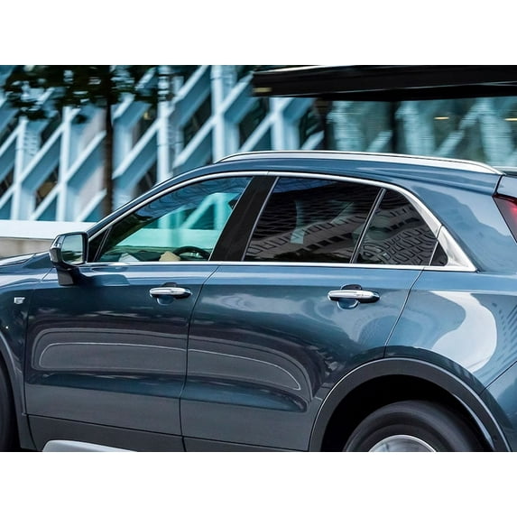 Rvinyl Pillar Post Window Trim Compatible with Cadillac XT4 2019-2023 - Gloss (Black)