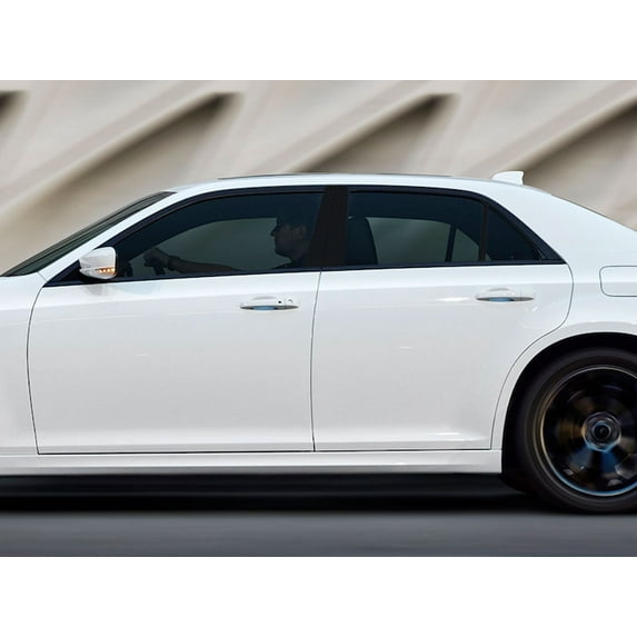 Rvinyl Pillar Post Window Trim Compatible with Chrysler 300 2011-2023 - Carbon Fiber 4D (Black)
