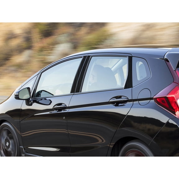 Rvinyl Pillar Post Window Trim Compatible with Honda Fit 2014-2020 - Aluminum (Brushed Black)