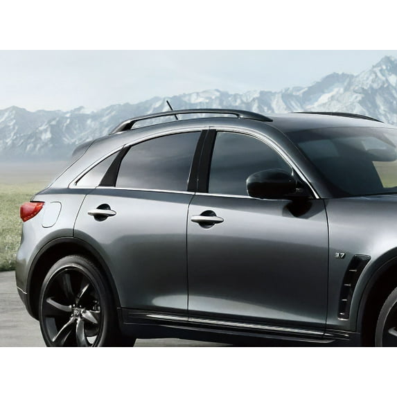 Rvinyl Pillar Post Window Trim Compatible with Infiniti QX70 2009-2019 - Carbon Fiber 4D (Black)