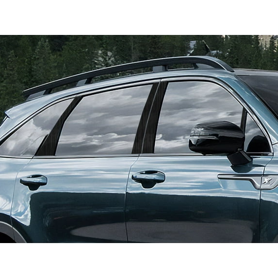 Rvinyl Pillar Post Window Trim Compatible with Kia Sorento 2022-2023 - Aluminum (Brushed Black)