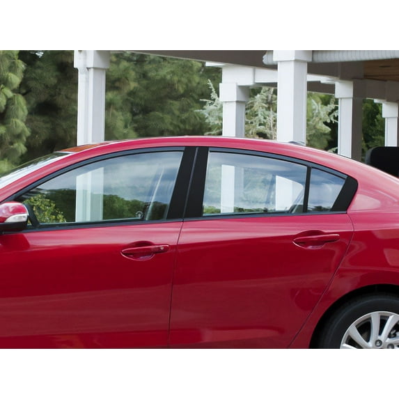 Rvinyl Pillar Post Window Trim Compatible with Mazda Mazda3 2010-2013 (Sedan) - Matte (Black)