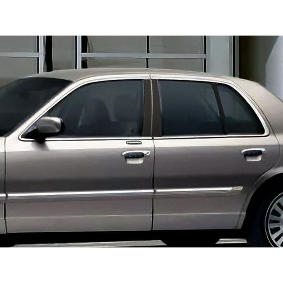 Rvinyl Pillar Post Window Trim Compatible with Mercury Grand Marquis 1992-2011 - Carbon Fiber 4D