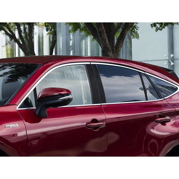 Rvinyl Pillar Post Window Trim Compatible with Toyota Venza 2021-2024 - Matte (Black)