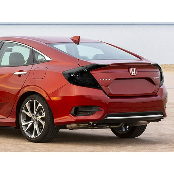 Rvinyl Tail Light Tint Covers Compatible with Honda Civic 2016-2021 (Sedan) - Blackout Smoke