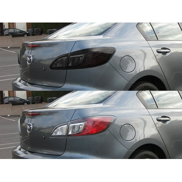 Rvinyl Tail Light Tint Covers Compatible with Mazda Mazda3 2010-2013 (Sedan) - Blackout Smoke